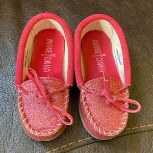 Hot Pink glitter Minnetonkas